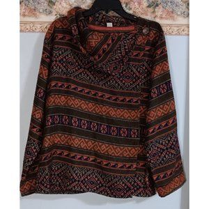 Made In Nepal XXL Southwest Cowboy Outdoor Country Cottage Wrap Cardigan